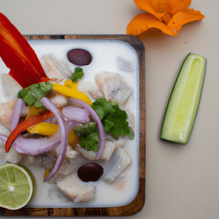 Rico Ceviche Peruano de Pescado. 1 Ceviche Peruano de pescado