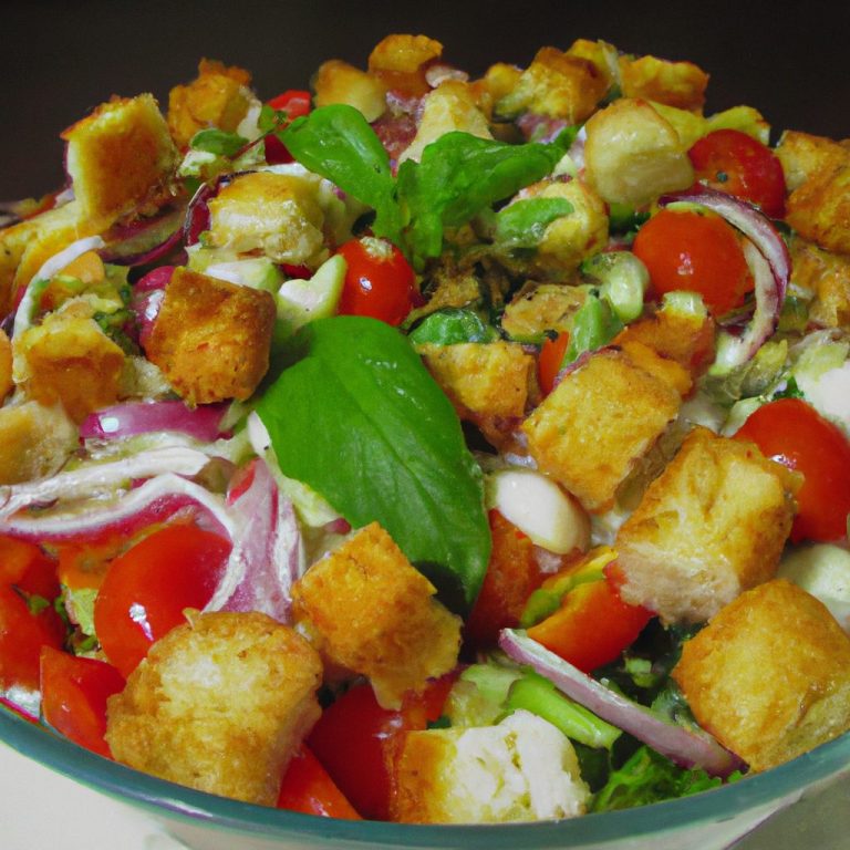 Panzanella italiana: ensalada toscana de pan y tomate 6 Panzanella italiana con pan, tomate, pepino y albahaca