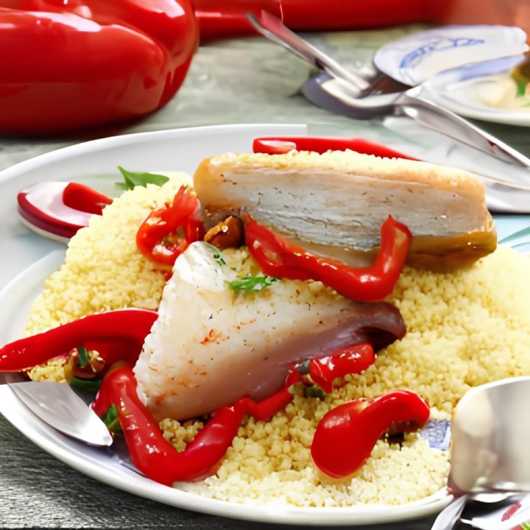 Bacalao gourmet en cama de couscous