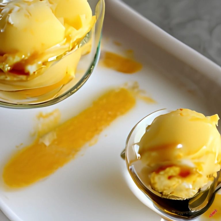 Piña caramelizada gourmet con helado de coco